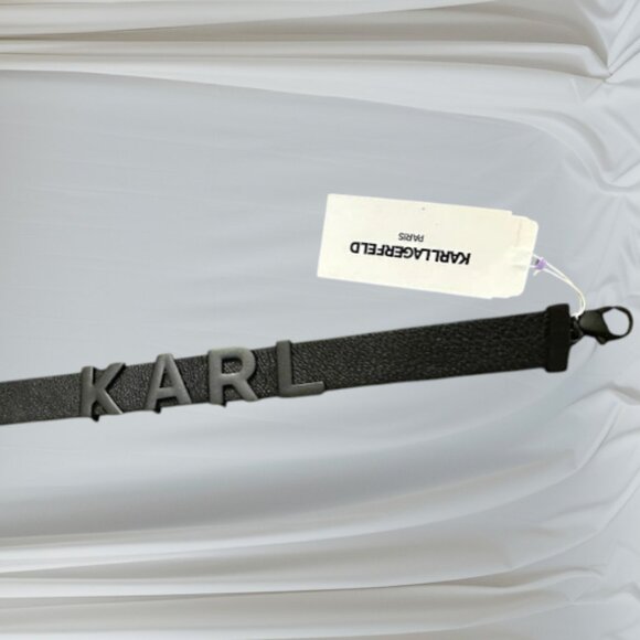 Karl Lagerfeld Paris Black Logo Strap Bracelet - Picture 1 of 6